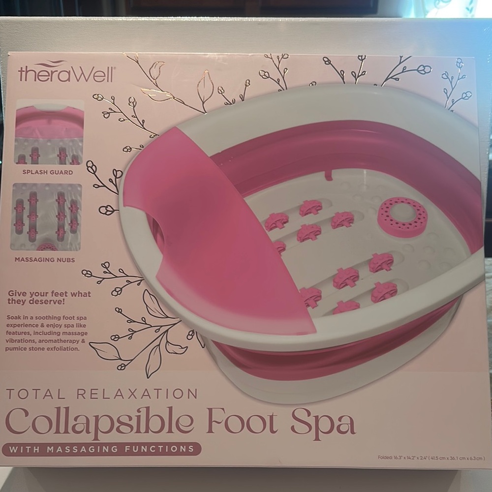 NIB TheraWell Collapsible Foot Spa with Massaging Functions for Total Relaxation